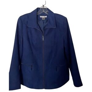 Allison‎ Daley Women's Blue Zip Up Jacket Size 12 Career Office Classic EUC